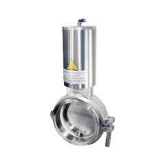 Vertical pneumatic powder butterfly valve