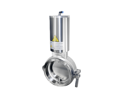 Vertical pneumatic powder butterfly valve
