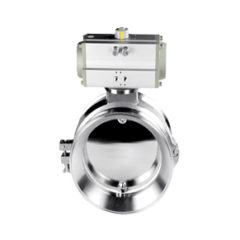 Horizontal pneumatic powder butterfly valve