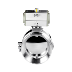 Horizontal pneumatic powder butterfly valve