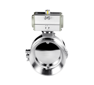 Horizontal pneumatic powder butterfly valve